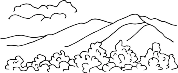 Ilustrasi Vektor Lanskap Gunung - Stok Vektor