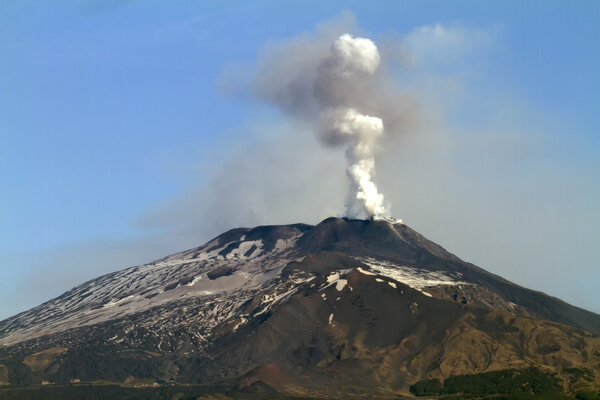 Volcano plume ash