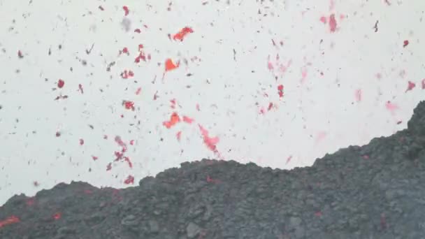 Dettaglio spruzzi di lava — Video Stock