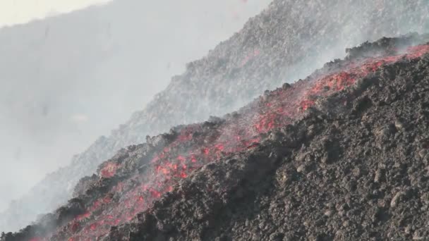 Etna lava flow — Stock Video