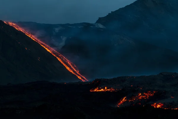 Lava stroomt — Stockfoto