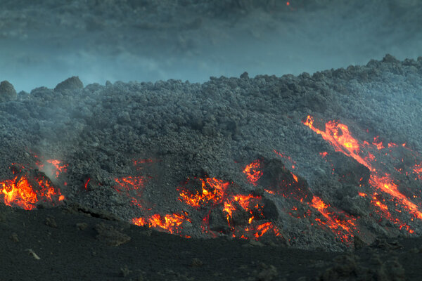 Lava flow at dawn