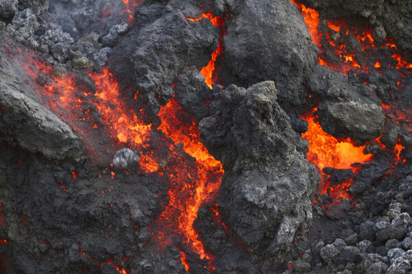 Volcanic lava cooling