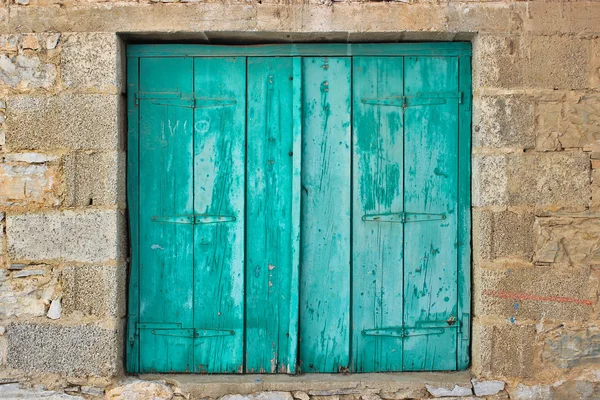 Green old window shutte — Stock Photo, Image