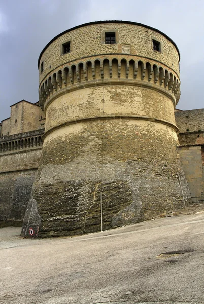 San Leo, Italy - September 2014: the round tower in the fortress — Stock Photo, Image