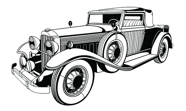 Old limousine — Stock Vector