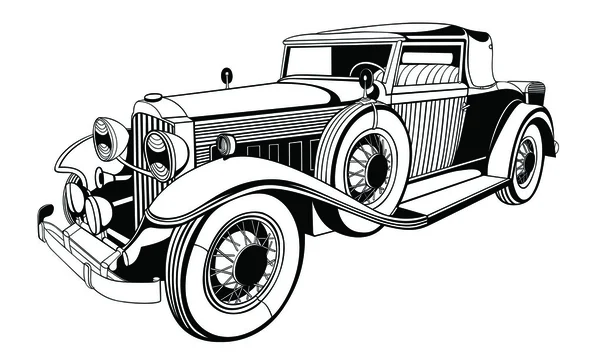 Vecchia limousine — Vettoriale Stock