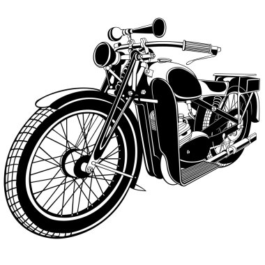 eski siyah motosiklet