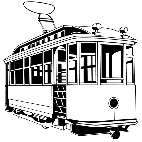 Old city tram — Stock Vector