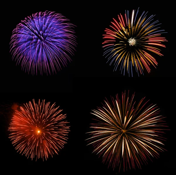 Colorful fireworks in black background,artistic fireworks in Malta,Malta fireworks festival in dark background,colorful fireworks,long exposure of fireworks,explosion close up,4 July