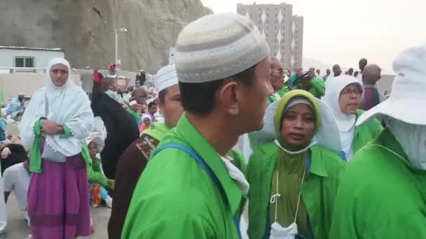 Video Dokumentation Pilgrimer Utför Serie Hajj Pilgrimsfärder Mina Saudiarabien Video — Stockvideo