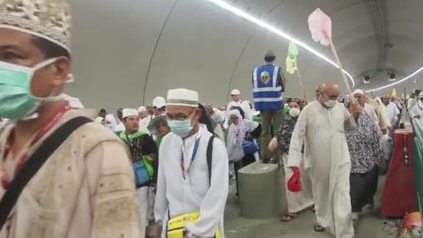 Documentation Vidéo Des Pèlerins Effectuant Une Série Pèlerinages Hajj Mina — Video