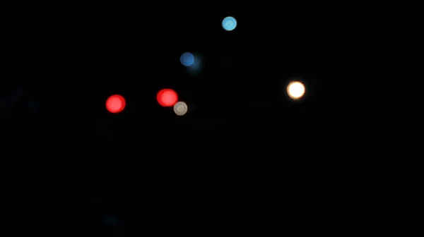 Resumen Desenfoque Fondo Bokeh Una Carretera Con Luz Vehículo Por — Foto de Stock