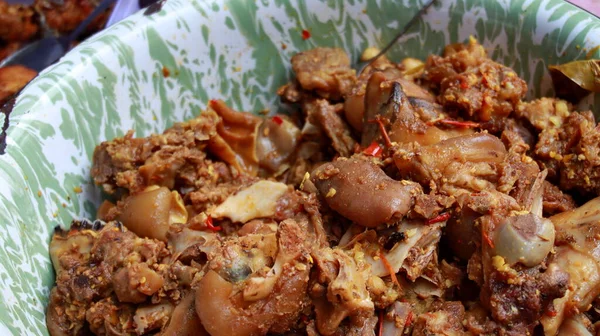 Dish Mutton Leg Which Cooked Delicious Savory Spicy Soy Sauce — Foto de Stock