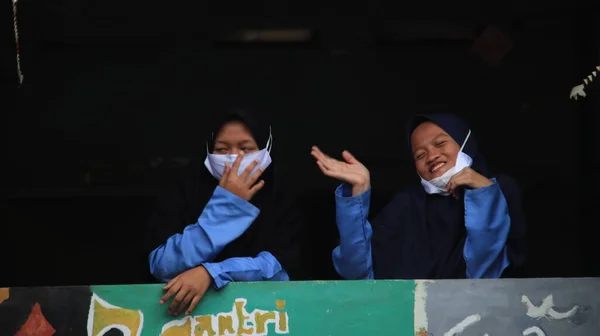 Mass Antigen Uitstrijkje Test Voor Islamitische Internaat Studenten Pekalongan Indonesië — Stockfoto