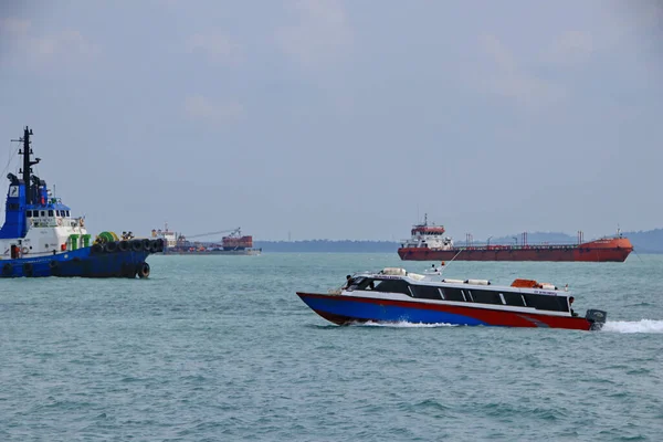 Barco Pasajeros Tanjung Pinang Islas Riau Agosto 2019 — Foto de Stock