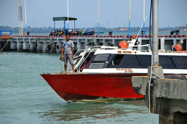 Barco Pasajeros Tanjung Pinang Islas Riau Agosto 2019 — Foto de Stock