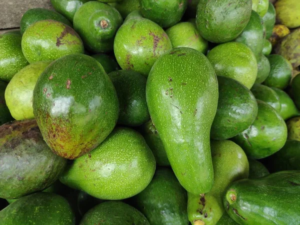 Açık hava pazarında sergilenen olgun avokado yığınları canlı yeşil derilerini ve pürüzsüz dokularını sergiliyor, sağlıklı beslenmeyi ve aşçılık yaratıcılığını teşvik ediyor..