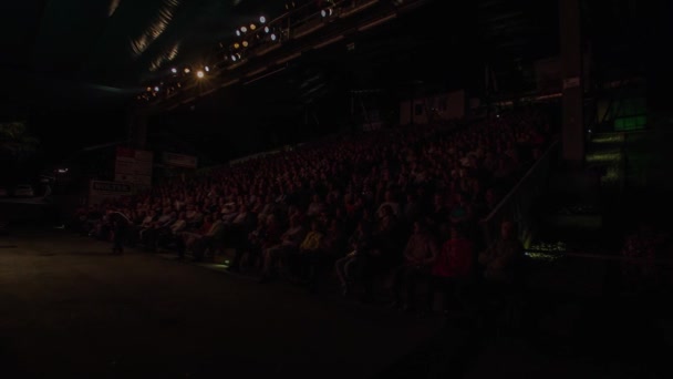 Apresentação Teatro Está Acontecendo Público Está Assistindo Pessoas Desfrutando Uma — Vídeo de Stock