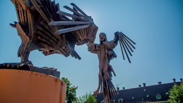 Populäre Europäische Kunstskulptur Kärnten Slowenien — Stockvideo