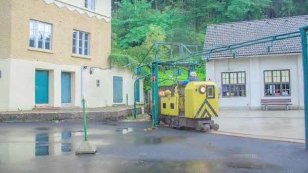 Pravý Průmyslový Důlní Vlak Dolech Mezica Slovinsko — Stock video
