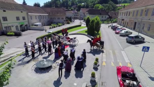 Vista sobre la ceremonia de boda tradicional — Vídeo de stock