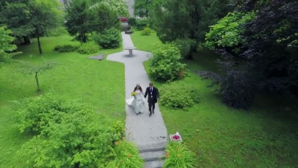 Evli çift yürüyor — Stok video