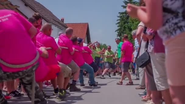 Römorkör yarışma kazanmak için savaşan gruplar — Stok video