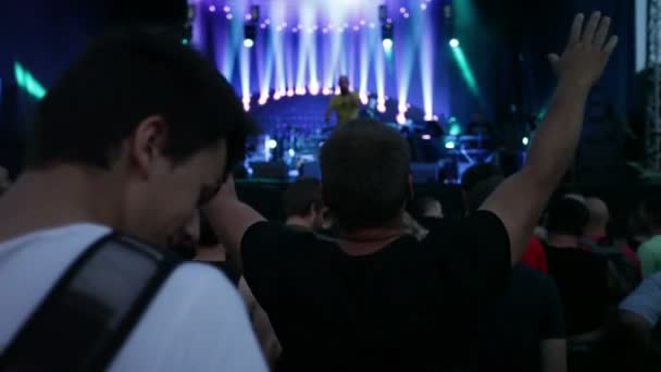 People standing in the crowd at a concert — Stock Video