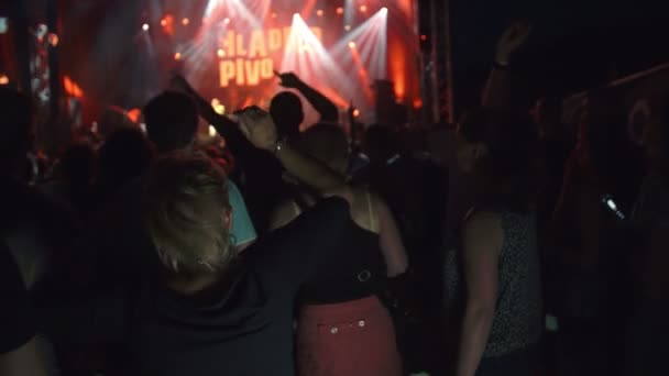 Jóvenes que asisten a un concierto de rock — Vídeos de Stock