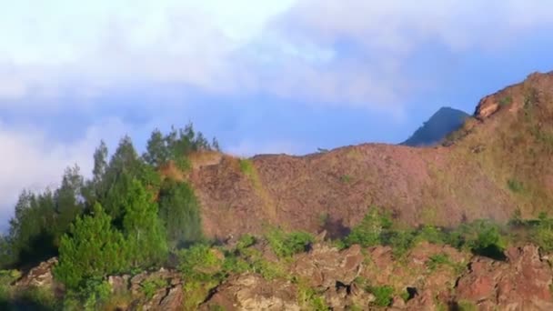 Landschap op de top van de vulkaan Gunung Batur — Stockvideo