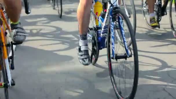 Profesjonalny rower opona toczenia na drodze. — Wideo stockowe