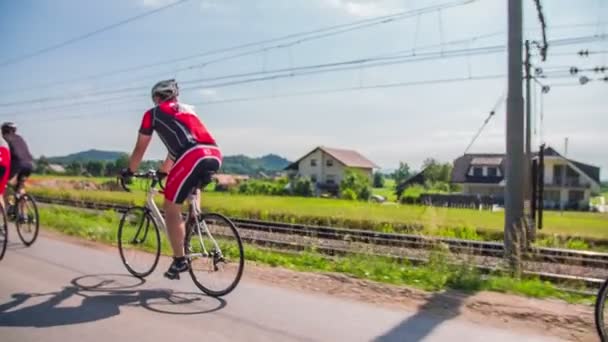 Maratona de bicicleta competição em torno de Vrhnika — Vídeo de Stock