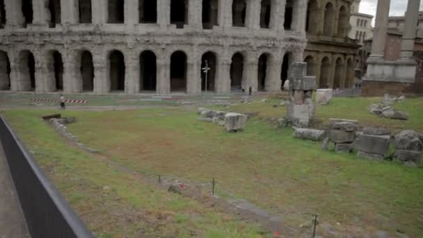 Part of ruins in Rome — Stock Video