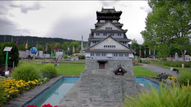 Модель Осака фортеця з Японії — стокове відео