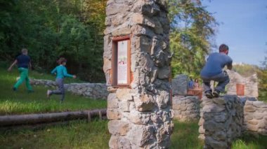 Ormanda harabeler üzerinde serbest koşu