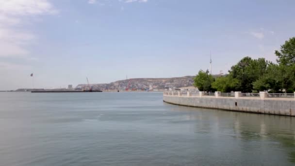 Towers and construction site of Baku — Stock Video