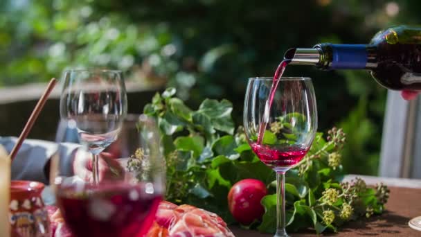 Geschäftstreffen mit Rotwein übergossen — Stockvideo