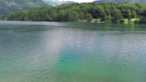 Aerial shoot of surface of the lake — Stock Video