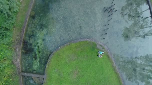 Boy and girl in park — Stock Video