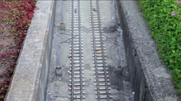 Modell av järnväg spårar — Stockvideo