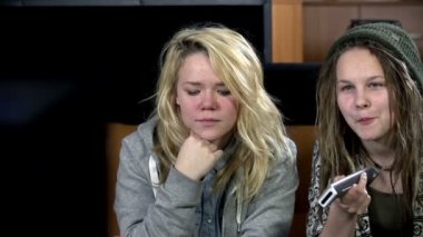 Women watching television