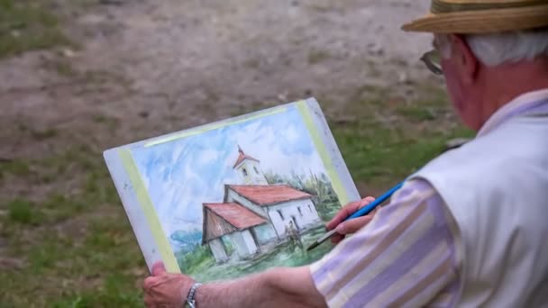 Un peintre chevronné peint — Video