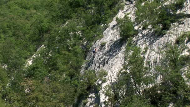 Killar utövar sina klättring färdigheter — Stockvideo