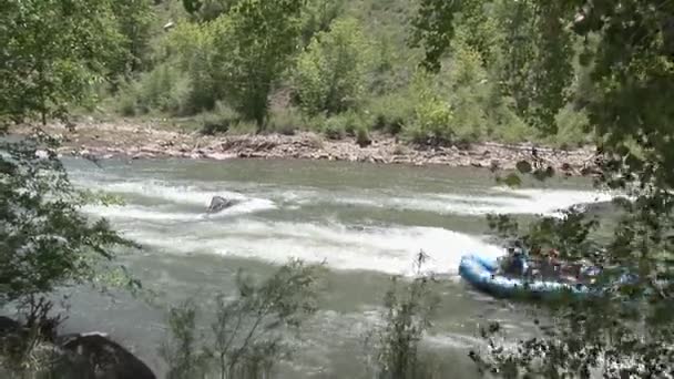 Vista de pessoas rafting — Vídeo de Stock