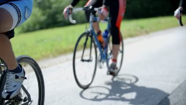 Cyclists riding on a bicycle marathon in Slovenia — Stock Video