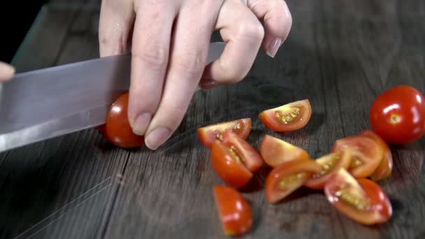 Person Cutting up the vegetables — Stock Video