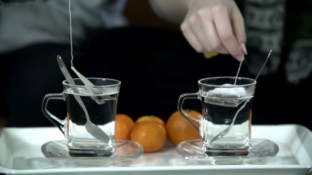 Chicas bebiendo el té — Vídeos de Stock