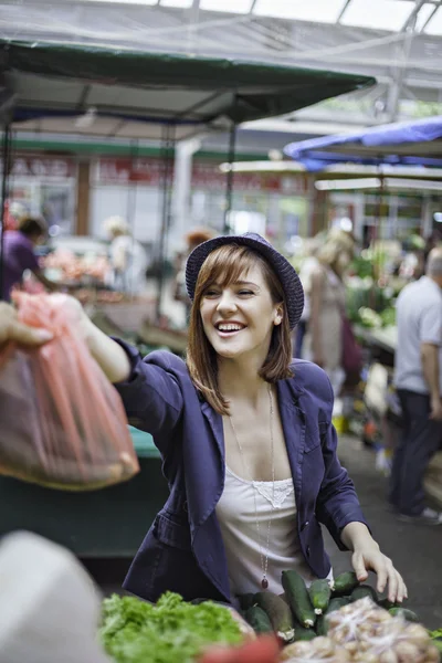 Female At Market Place — Stock Photo, Image