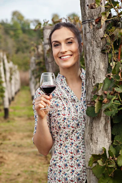 Woman Drinking Wine — Stock Photo, Image